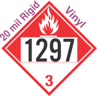 Combustible Class 3 UN1297 20mil Rigid Vinyl DOT Placard