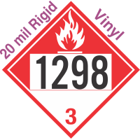 Combustible Class 3 UN1298 20mil Rigid Vinyl DOT Placard