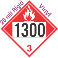 Combustible Class 3 UN1300 20mil Rigid Vinyl DOT Placard