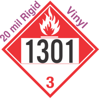 Combustible Class 3 UN1301 20mil Rigid Vinyl DOT Placard