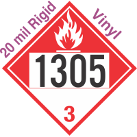 Combustible Class 3 UN1305 20mil Rigid Vinyl DOT Placard