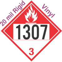 Combustible Class 3 UN1307 20mil Rigid Vinyl DOT Placard