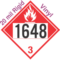 Combustible Class 3 UN1648 20mil Rigid Vinyl DOT Placard