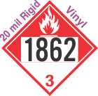 Combustible Class 3 UN1862 20mil Rigid Vinyl DOT Placard