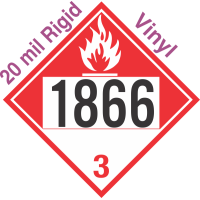 Combustible Class 3 UN1866 20mil Rigid Vinyl DOT Placard