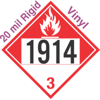 Combustible Class 3 UN1914 20mil Rigid Vinyl DOT Placard