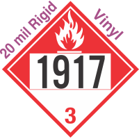 Combustible Class 3 UN1917 20mil Rigid Vinyl DOT Placard