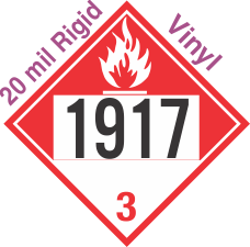 Combustible Class 3 UN1917 20mil Rigid Vinyl DOT Placard
