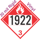 Combustible Class 3 UN1922 20mil Rigid Vinyl DOT Placard