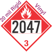 Combustible Class 3 UN2047 20mil Rigid Vinyl DOT Placard