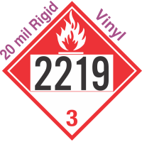 Combustible Class 3 UN2219 20mil Rigid Vinyl DOT Placard