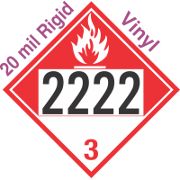 Combustible Class 3 UN2222 20mil Rigid Vinyl DOT Placard