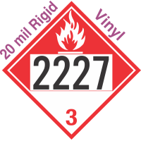 Combustible Class 3 UN2227 20mil Rigid Vinyl DOT Placard