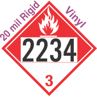 Combustible Class 3 UN2234 20mil Rigid Vinyl DOT Placard