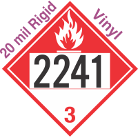 Combustible Class 3 UN2241 20mil Rigid Vinyl DOT Placard