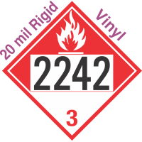 Combustible Class 3 UN2242 20mil Rigid Vinyl DOT Placard