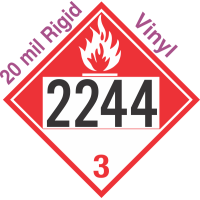 Combustible Class 3 UN2244 20mil Rigid Vinyl DOT Placard