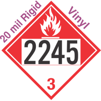 Combustible Class 3 UN2245 20mil Rigid Vinyl DOT Placard