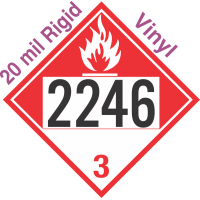 Combustible Class 3 UN2246 20mil Rigid Vinyl DOT Placard