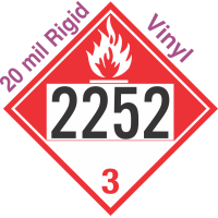 Combustible Class 3 UN2252 20mil Rigid Vinyl DOT Placard