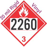 Combustible Class 3 UN2260 20mil Rigid Vinyl DOT Placard