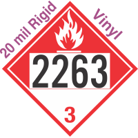 Combustible Class 3 UN2263 20mil Rigid Vinyl DOT Placard