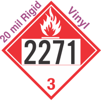 Combustible Class 3 UN2271 20mil Rigid Vinyl DOT Placard