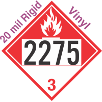 Combustible Class 3 UN2275 20mil Rigid Vinyl DOT Placard