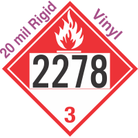 Combustible Class 3 UN2278 20mil Rigid Vinyl DOT Placard