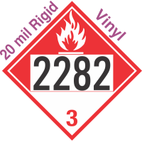 Combustible Class 3 UN2282 20mil Rigid Vinyl DOT Placard