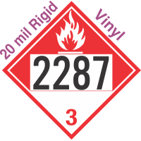 Combustible Class 3 UN2287 20mil Rigid Vinyl DOT Placard