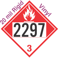 Combustible Class 3 UN2297 20mil Rigid Vinyl DOT Placard