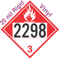 Combustible Class 3 UN2298 20mil Rigid Vinyl DOT Placard