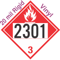 Combustible Class 3 UN2301 20mil Rigid Vinyl DOT Placard