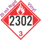 Combustible Class 3 UN2302 20mil Rigid Vinyl DOT Placard