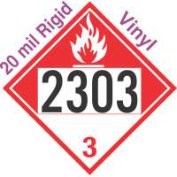 Combustible Class 3 UN2303 20mil Rigid Vinyl DOT Placard