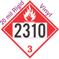 Combustible Class 3 UN2310 20mil Rigid Vinyl DOT Placard