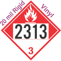 Combustible Class 3 UN2313 20mil Rigid Vinyl DOT Placard