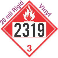 Combustible Class 3 UN2319 20mil Rigid Vinyl DOT Placard