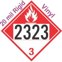 Combustible Class 3 UN2323 20mil Rigid Vinyl DOT Placard