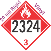 Combustible Class 3 UN2324 20mil Rigid Vinyl DOT Placard