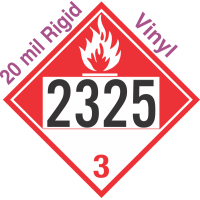 Combustible Class 3 UN2325 20mil Rigid Vinyl DOT Placard