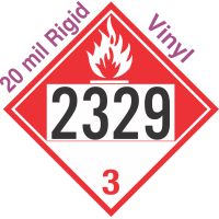 Combustible Class 3 UN2329 20mil Rigid Vinyl DOT Placard