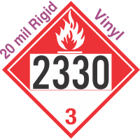 Combustible Class 3 UN2330 20mil Rigid Vinyl DOT Placard