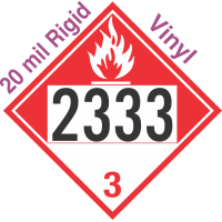 Combustible Class 3 UN2333 20mil Rigid Vinyl DOT Placard