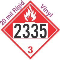 Combustible Class 3 UN2335 20mil Rigid Vinyl DOT Placard