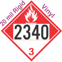 Combustible Class 3 UN2340 20mil Rigid Vinyl DOT Placard