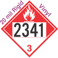 Combustible Class 3 UN2341 20mil Rigid Vinyl DOT Placard