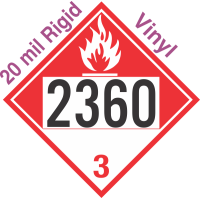 Combustible Class 3 UN2360 20mil Rigid Vinyl DOT Placard