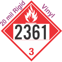 Combustible Class 3 UN2361 20mil Rigid Vinyl DOT Placard